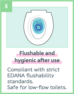 Flushable and hygienic after use